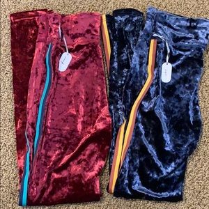 2 Aerie Velvet Track pants leggings Medium NEW
